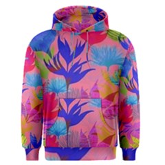 Pink And Blue Floral Men s Core Hoodie