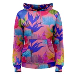 Pink And Blue Floral Women s Pullover Hoodie