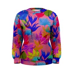 Pink And Blue Floral Women s Sweatshirt