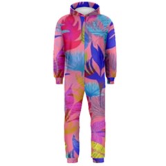 Pink And Blue Floral Hooded Jumpsuit (men)