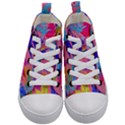 Pink And Blue Floral Kids  Mid-Top Canvas Sneakers View1