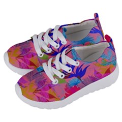 Pink And Blue Floral Kids  Lightweight Sports Shoes by Sparkle