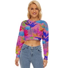 Pink And Blue Floral Lightweight Long Sleeve Sweatshirt by Sparkle