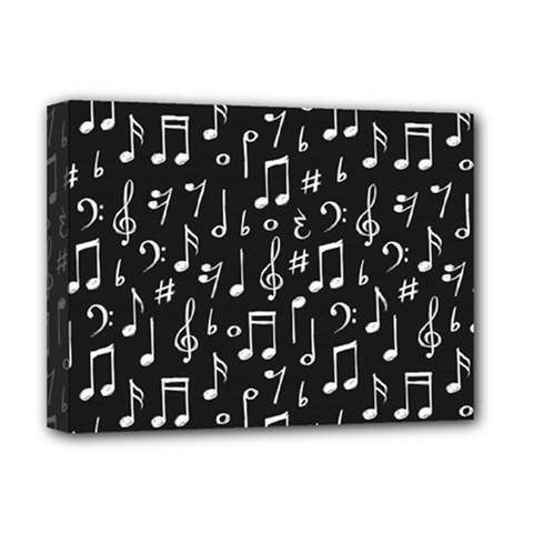 Chalk Music Notes Signs Seamless Pattern Deluxe Canvas 16  X 12  (stretched)  by Ravend