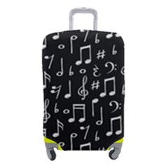 Chalk Music Notes Signs Seamless Pattern Luggage Cover (small) by Ravend