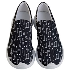 Chalk Music Notes Signs Seamless Pattern Women s Lightweight Slip Ons by Ravend