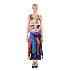 Wild cat Sleeveless Maxi Dress