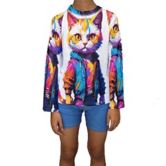 Wild cat Kids  Long Sleeve Swimwear