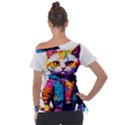 Wild cat Off Shoulder Tie-Up T-Shirt View2