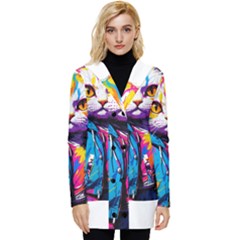 Wild cat Button Up Hooded Coat 