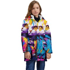 Wild cat Kids  Hooded Longline Puffer Jacket