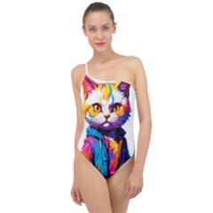 Wild cat Classic One Shoulder Swimsuit