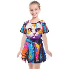 Wild cat Kids  Smock Dress