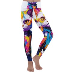 Wild Cat Kids  Lightweight Velour Classic Yoga Leggings by Sosodesigns19