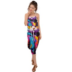 Wild cat Waist Tie Cover Up Chiffon Dress