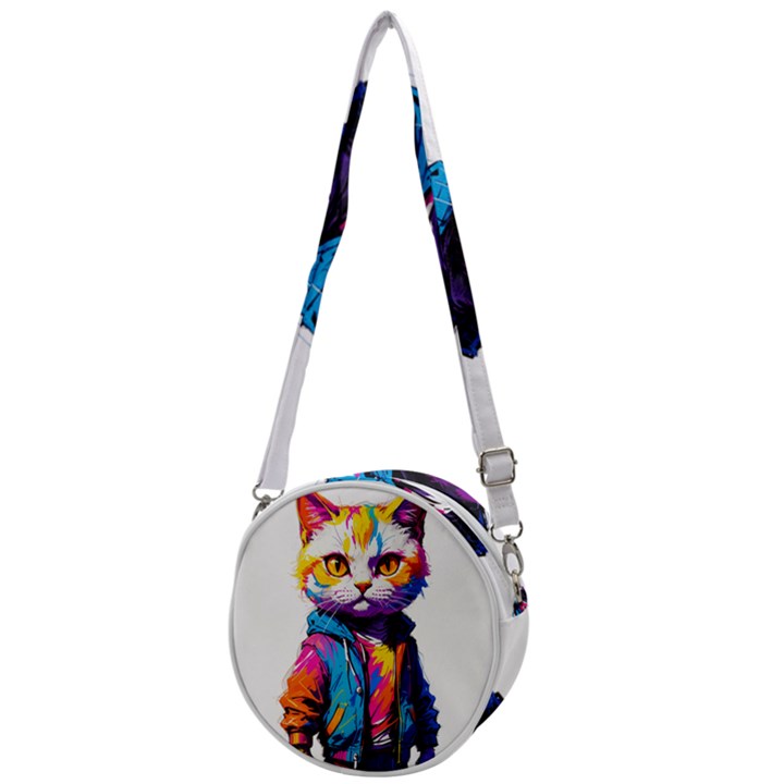 Wild cat Crossbody Circle Bag