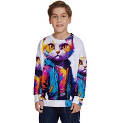 Wild cat Kids  Crewneck Sweatshirt