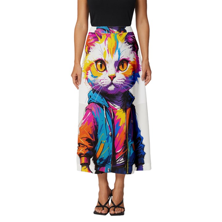 Wild cat Classic Midi Chiffon Skirt