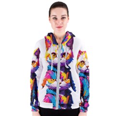 Wild Cat Women s Zipper Hoodie