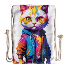 Wild Cat Drawstring Bag (large) by Sosodesigns19