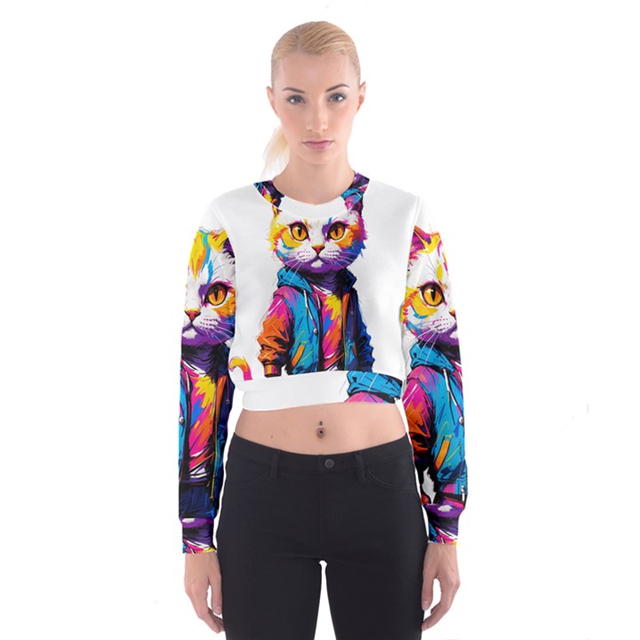 Wild cat Cropped Sweatshirt