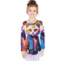 Wild cat Kids  Long Sleeve T-Shirt View1