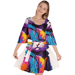 Wild Cat Velour Kimono Dress by Sosodesigns19