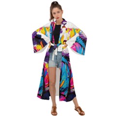 Wild Cat Maxi Kimono by Sosodesigns19