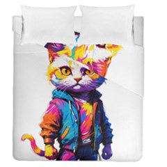 Wild Cat Duvet Cover Double Side (queen Size) by Sosodesigns19