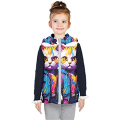 Wild Cat Kids  Hooded Puffer Vest by Sosodesigns19