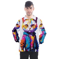 Wild Cat Men s Half Zip Pullover by Sosodesigns19