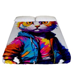 Wild Cat Fitted Sheet (queen Size) by Sosodesigns19