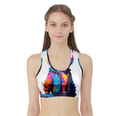 Wild Cat Sports Bra With Border by Sosodesigns19