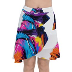 Wild Cat Chiffon Wrap Front Skirt