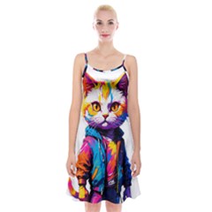 Wild Cat Spaghetti Strap Velvet Dress