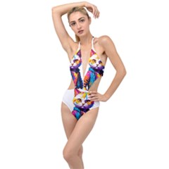 Wild Cat Plunging Cut Out Swimsuit by Sosodesigns19