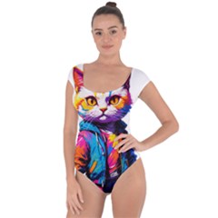 Wild Cat Short Sleeve Leotard  by Sosodesigns19