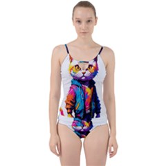 Wild Cat Cut Out Top Tankini Set by Sosodesigns19