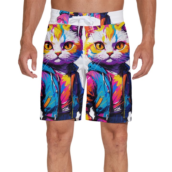 Wild cat Men s Beach Shorts