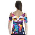 Wild cat Butterfly Sleeve Cutout T-Shirt  View2