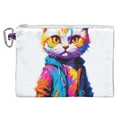 Wild Cat Canvas Cosmetic Bag (xl) by Sosodesigns19