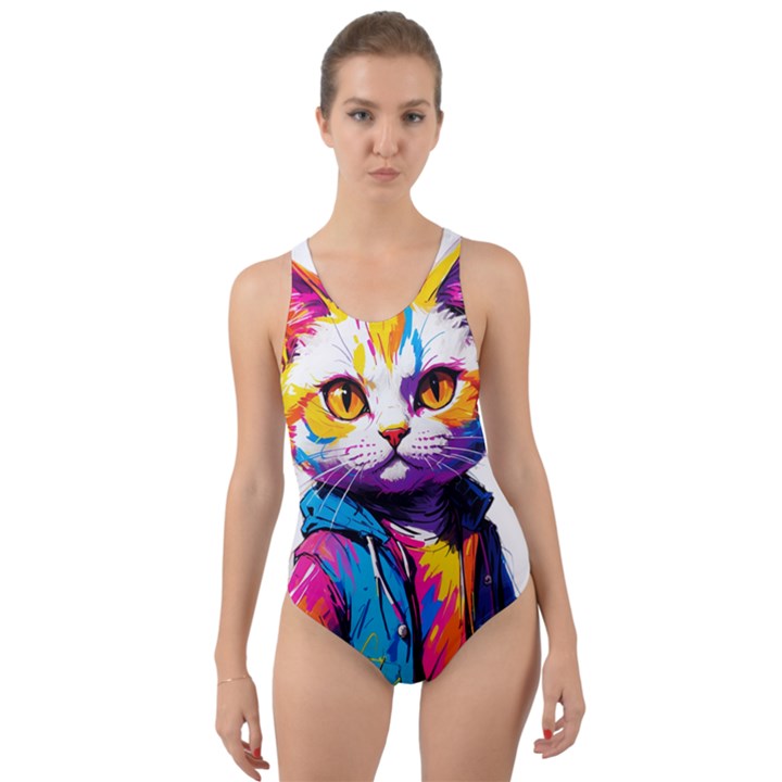 Wild cat Cut-Out Back One Piece Swimsuit