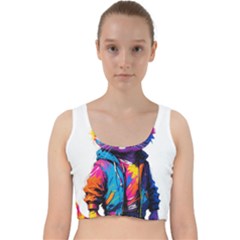 Wild Cat Velvet Racer Back Crop Top by Sosodesigns19