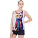 Wild cat Bubble Hem Chiffon Tank Top View1