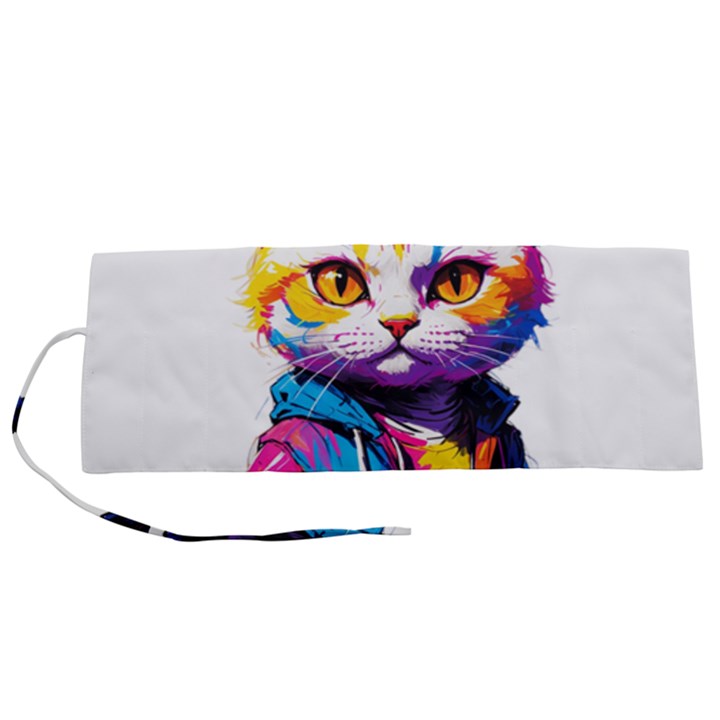 Wild cat Roll Up Canvas Pencil Holder (S)