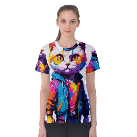 Wild Cat Women s Cotton T-shirt by Sosodesigns19