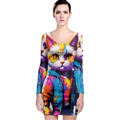 Wild Cat Long Sleeve Bodycon Dress