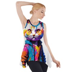 Wild Cat Side Drop Tank Tunic by Sosodesigns19