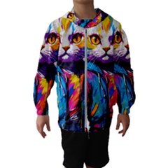 Wild Cat Kids  Hooded Windbreaker by Sosodesigns19