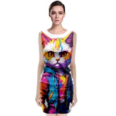 Wild Cat Classic Sleeveless Midi Dress by Sosodesigns19